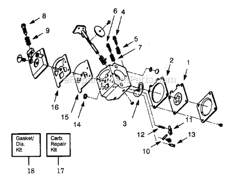Page A Diagram and Parts List for XT85T  Weed Eater Trimmer